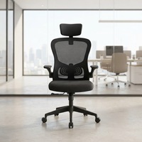 Chaise de bureau ergonomique pour la maison, dossier moyen, pivotante, avec support lombaire, chaise de bureau ergonomique en maille pour ordinateur
