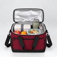 Sac isotherme personnalisé, en polyester souple avec fermeture éclair et poche avant, réutilisable pour le travail quotidien, les voyages et les pique-niques