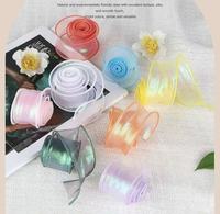 Ruban en organza coloré brillant laser 4 cm à bords ondulés pour emballage et décoration – Meilleures ventes