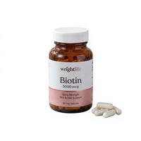 Biotine extra forte 5000 mcg, 60 capsules végétales, complément alimentaire pour la croissance des cheveux, de la peau et des ongles, OEM
