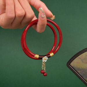 Vintage Imitation Jade Glaze Bangle 2pcs/set Simple Retro Chinese Flower Charm <b>Cuff</b> <b>Bracelet</b> Chalcedony Ice <b>Bracelet</b> for Women - Product Image 3