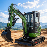 Mini-excavatrice 3,5 tonnes avec cabine, bras long, pour espaces restreints, avec tarière, certifiée ISO CE et Euro 5 EPA
