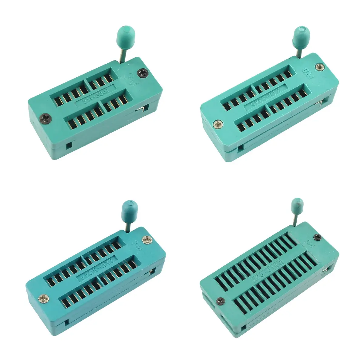 Vergulde 2.54Mm Spoed 14P 18P 20P 28P 40P 48 P Dip Zif Test Ic Socket Connector 14/18/20/28/40/48 Pin