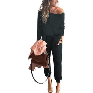 Combinaison femme FOXA à manches longues, épaules dénudées, taille haute, tricotée, décontractée, automne, tenue de voyage, mode - Product Image 1