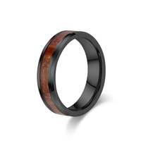 ShuoyeW 4/6/8mm bague en acier au tungstène argent or rose noir incrusté grain de bois couple logo Laser de base bague en acier au tungstène 933