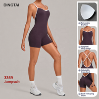 Combinaison de yoga Dingtai Color Block à dos croisé, une pièce, sans manches, grande taille, extensible dans quatre directions, légère, en nylon et élasthanne, séchage rapide