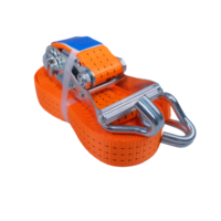 Sangle d'arrimage de cargaison en polyester de 2500 kg, 2 pouces, 50 mm, avec crochets double-J, résistance à la rupture de 2500 daN, norme EN12195-2