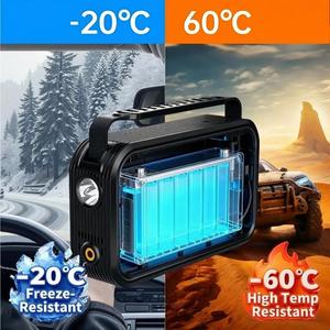 Démarreur de voiture 10000 mAh, batterie externe d'urgence, compresseur d'air rechargeable, gonfleur de pneus électrique 150 PSI, pompe à air pour le camping - Product Image 4
