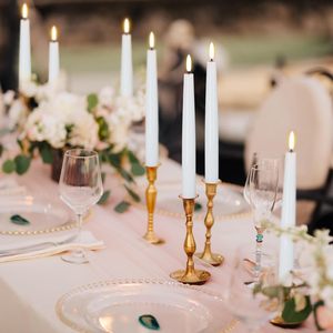 3D Real Flame <b>Paraffin</b> Wax 5 Hours Timer Green LED Taper Candle Home Decoration 10 Key Remote Control Weddings Birthdays - Product Image 2