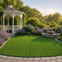Dalles de gazon artificiel portables pour extérieur, panneaux de gazon réutilisables, système de fixation facile, modulaires, antidérapants, perméables à l'eau, durée de vie de 3 ans