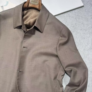 Chaqueta Ligera de Lana con Cuello Alto para <span class=keywords><strong>Hombre</strong></span> Z E G a N - Estilo Casual de Negocios Color Taupe Venta al Por Mayor Personalizada - Product Image 2