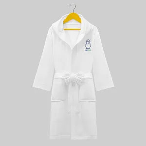 De gros personnalisé peignoir enfants-Couleur blanche Mignon Design Personnalisé Logo 100% Coton Hiver Vêtements De Nuit Peignoir Enfants