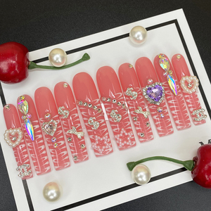 <span class=keywords><strong>Uñas</strong></span> de prensa hechas a mano <span class=keywords><strong>acrílicas</strong></span> de lujo al por mayor, <span class=keywords><strong>uñas</strong></span> artificiales extralargas suaves, diseño cuadrado <span class=keywords><strong>para</strong></span> la belleza diaria - Product Image 6
