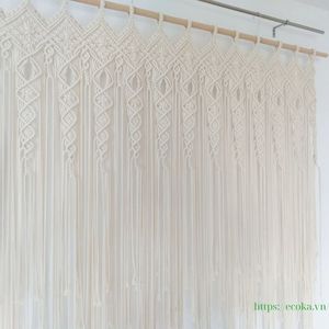 Bohemian Large Handwoven Cotton Macrame Window <b>Curtain</b> Home Decoration Balcony Door <b>Curtains</b> <b>Cheap</b> Price - Product Image 2