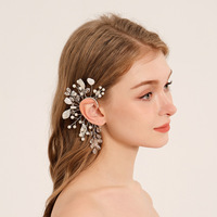 Accessoires d'oreille elfe de style européen Style de vacances sans trou d'oreille Boucles d'oreilles de mariée Forêt Fleur Feuille Alliage Crochet d'oreille