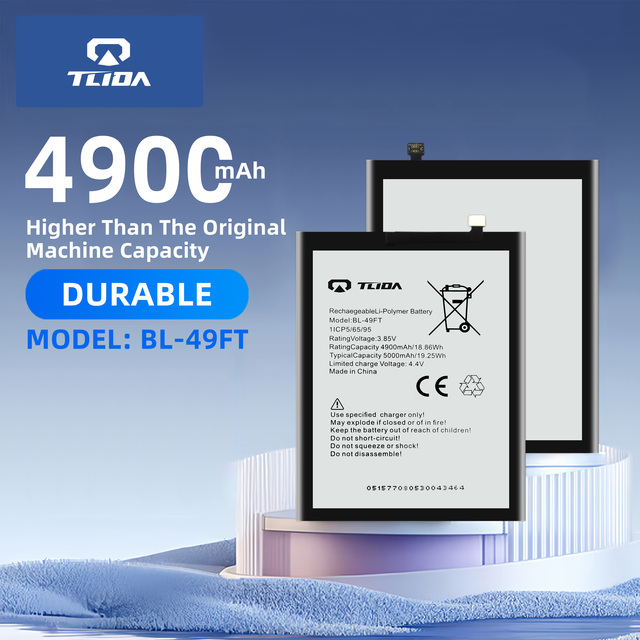 TLIDA Rechargeable Li-ion Polymer Battery BL-49FT TECNO CD6 Camon 15 Spark 5 Air KD8 POP 4 BC2 5000mAh 3.85V Mobile Phone