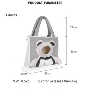 Polyester Fashion Cat Carrier <b>Backpack</b> with Zipper Closure Solid Pattern Comfort Travel Tote Shoulder Bag and Mesh Sling - Product Image 5