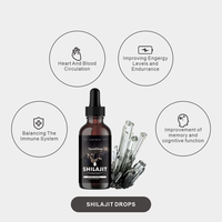 YanniGlow OEM ODM Extrait Herbal de Shilajit en Gouttes Liquides Orales – Soutien Antioxydant pour la Santé Cérébrale et les Niveaux d'Énergie