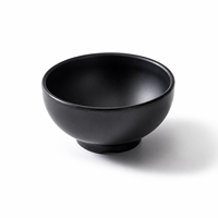 Bol japonais en mélamine noire durable 250 ml, incassable, en résine de qualité alimentaire, pour riz et soupes, idéal pour restaurants et hôtels