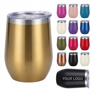 Vaso Térmico de Acero Inoxidable 304 Metálico Dorado de 12oz, Aislado al Vacío, Reutilizable, Venta al Por Mayor - Product Image 1