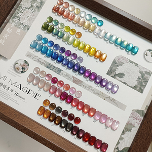 AILANUO Colección de Gel Magnético Ojo de Gato Ámbar Vegano Sin HEMA de 36 Colores y 15ml, Muy Buena Colección de Esmaltes de Uñas en Gel Rojo Ojo de Gato Tipo Gelatina al por Mayor - Product Image 4