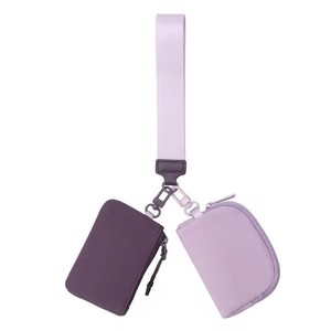 Portefeuille double de luxe personnalisé pour poignet, porte-monnaie, double pochette, bracelet porte-clés, porte-cartes, double sac - Product Image 1