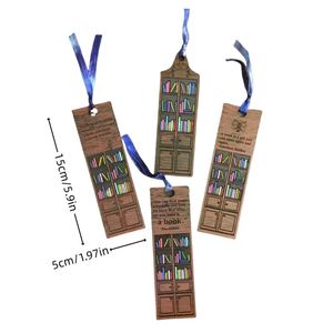 High Quality Bookshelf Bookcase <b>Bookmark</b> Wooden Crafts Pendant DIY Wood <b>Bookmarks</b> - Product Image 4