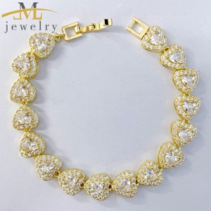 <span class=keywords><strong>Bracciale</strong></span> JML all'Ingrosso per <span class=keywords><strong>Donna</strong></span>, Charm a Cuore Romantico, Placcato Oro 14K con Zirconi, Accessori <span class=keywords><strong>Rosa</strong></span> Trifoglio Pulsera De Oro - Product Image 5