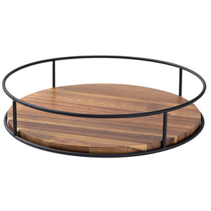 Étagère à épices rotative en bois ronde de 6 à 12 pouces pour le comptoir de cuisine, organisateur de <span class=keywords><strong>plateau</strong></span> <span class=keywords><strong>tournant</strong></span> pour armoire, table à manger, <span class=keywords><strong>placard</strong></span> - Product Image 6