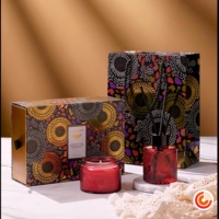 Botol Diffuser buluh desain kontemporer Multi warna portabel dan Set hadiah lilin kedelai aromatik