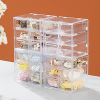 Boîte de rangement transparente en plastique, mini commode rectangulaire au design moderne, pour télécommande, utilisation sur bureau