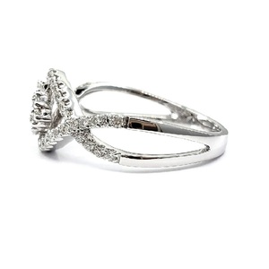 Bague en or blanc massif 18 carats de haute qualité pour l'amour féminin et la pierre en forme avec le logo laser en diamant véritable livraison directe - Product Image 3