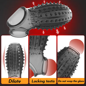 الأكثر مبيعًا مجموعة الواقي الذكري من السيليكون الكريستالي للرجال مع تأخير حلقة القضيب تعزز العلاقة الحميمة بين الزوجين - Product Image 3