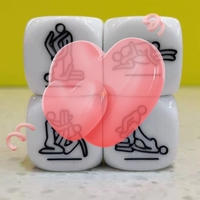 Dés à jouer en acrylique D6 de 20 mm pour jeux de rôle amusants et sexy pour adultes, jeux de société, jeux de rôle pour la famille, jeux de rôle pour la maison, dés d'amour