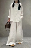 Ensemble Femme Chic et Décontracté : Chemise Ample à Col Rond et Pantalon Large – Nouvelle Collection Automne 2026 (Vente en Gros pour Boutiques)
