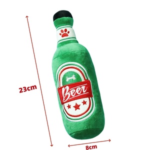 Toptan köpek oyuncaklar lüks bira şampanya viski şişe şekli köpek gıcırtılı oyuncaklar dolması peluş oyuncak köpek evcil hayvanlar için - Product Image 3