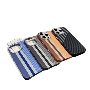 เคสโทรศัพท์มือถือ PC ลายคาร์บอนไฟเบอร์16PROMAX ใช้ได้กับ iPhone 15 14 13ดูดแม่เหล็กปุ่ม Ai - Product Image 1