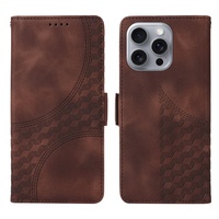 Étuis de luxe en cuir PU gaufré pour téléphones portables 17 Pro Max 16E, étanches, antichoc, avec porte-cartes et cordon, personnalisables