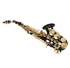 Saxofón <span class=keywords><strong>soprano</strong></span> Llave Oro Negro instrumento de viento latón Sbb al por mayor - Product Image 3