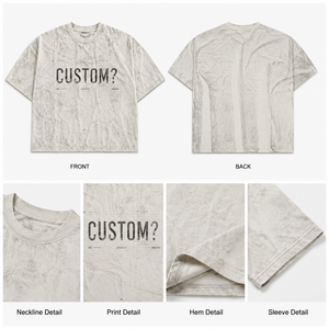Camiseta Oversize de Algodón Pesado con Efecto Ácido y Desgastado, Estilo Urbano, Personalizada con Lavado de Lodo, Manga Corta Casual para Hombre - Product Image 3
