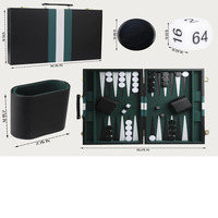 Jeu de backgammon de voyage portable pour 2 joueurs, plateau de backgammon de luxe personnalisé avec cube multiplicateur
