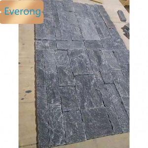 <span class=keywords><strong>Ciment</strong></span> fendu naturel soutenu pierre calcaire <span class=keywords><strong>noir</strong></span> briques revêtement mural - Product Image 5