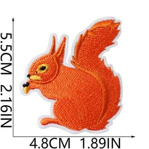 Patch thermocollant brodé sur le thème de la ferme pastorale d'automne, avec motifs mignons de citrouilles, écureuils, feuilles, maïs et châtaignes, pour la décoration de vêtements et de sacs - Product Image 6