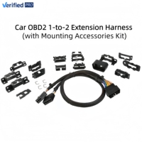 Cable de Extensión OBD2 1 a 2 Premium J1962 con Accesorios de Montaje, Plug & Play para Todos los Vehículos con Estándar OBD2