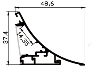 Embellecedor de canal difusor LED para moldura de corona de aluminio, para iluminación indirecta, moldura de techo de cornisa montada en superficie, 1 unidad - Product Image 2