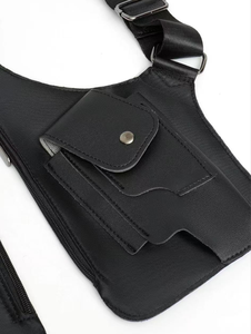 Hot Selling Vintage Waterproof PU Utility Phone Anti Theft Crossbody Sling <strong>Leather</strong> <strong>Harness</strong> Bag Genuine <strong>Leather</strong> Belt - Product Image 2