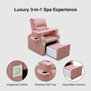 Sillón de Pedicura para Salón de Uñas, Sin Necesidad de Tuberías de Agua, Masaje de Pies, Multifuncional, Eléctrico Ajustable - Product Image 1