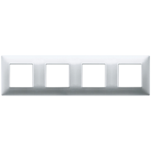8M <b>Plate</b> 2+2+2+2 Int71 Matt Silver Wall <b>Switch</b> Cover 34mm Length 8mm Width 0.9mm Height - Product Image 1