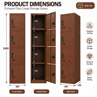 Casier en acier avec serrure à code, armoire de rangement métallique étroite et verrouillable, écologique, pour dortoir du personnel, salle de sport, salle de bain et bureau