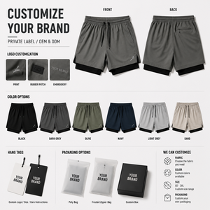 Custom Premium Mens 2 In 1 Running <b>Shorts</b> Quick Dry Lightweight Gym Training <b>Shorts</b> Private Label Sportswear - Product Image 3